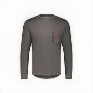 Wrangler Performance Waffle Gray Long Sleeve Zipper Pocket Sporty Work Shirt XXL